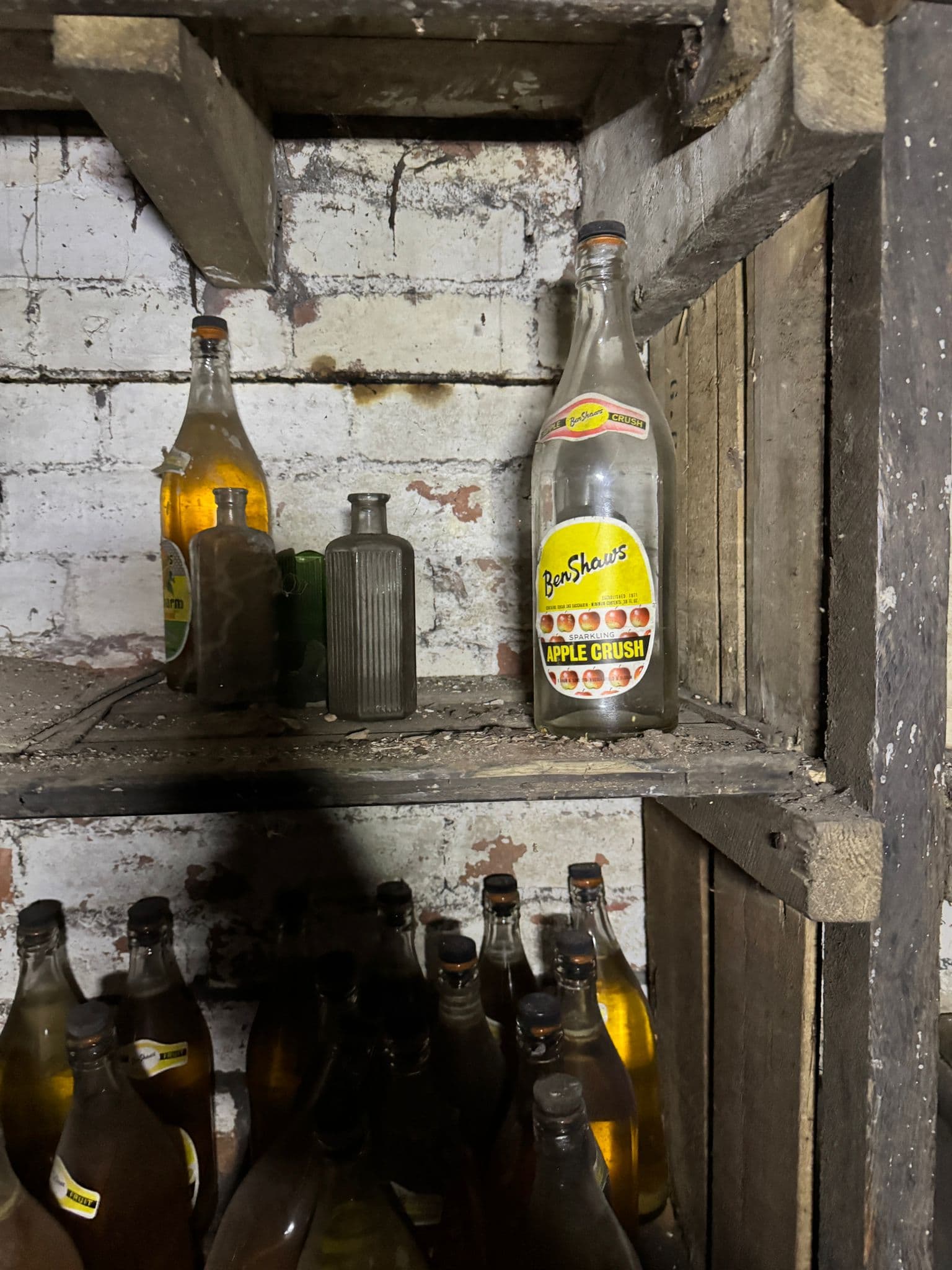 Vintage Ben Shaws bottles uncovered under the floor